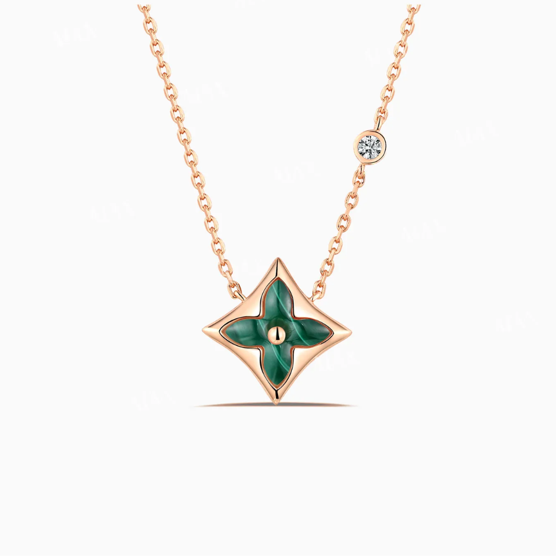 Eternal Four Leaf Clover Color Inlay Pendant Necklace