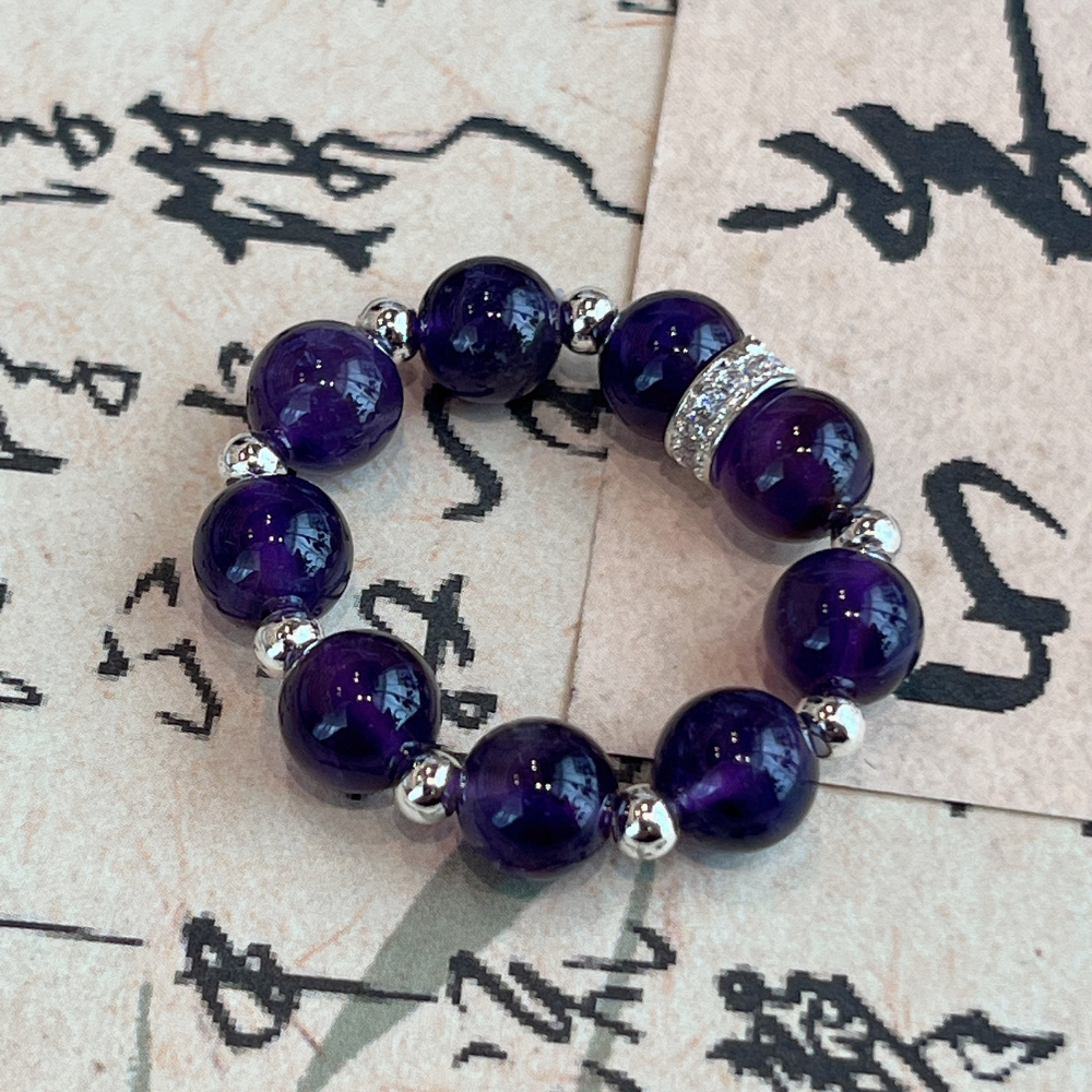Amethyst Silver Serenity Balance Ring