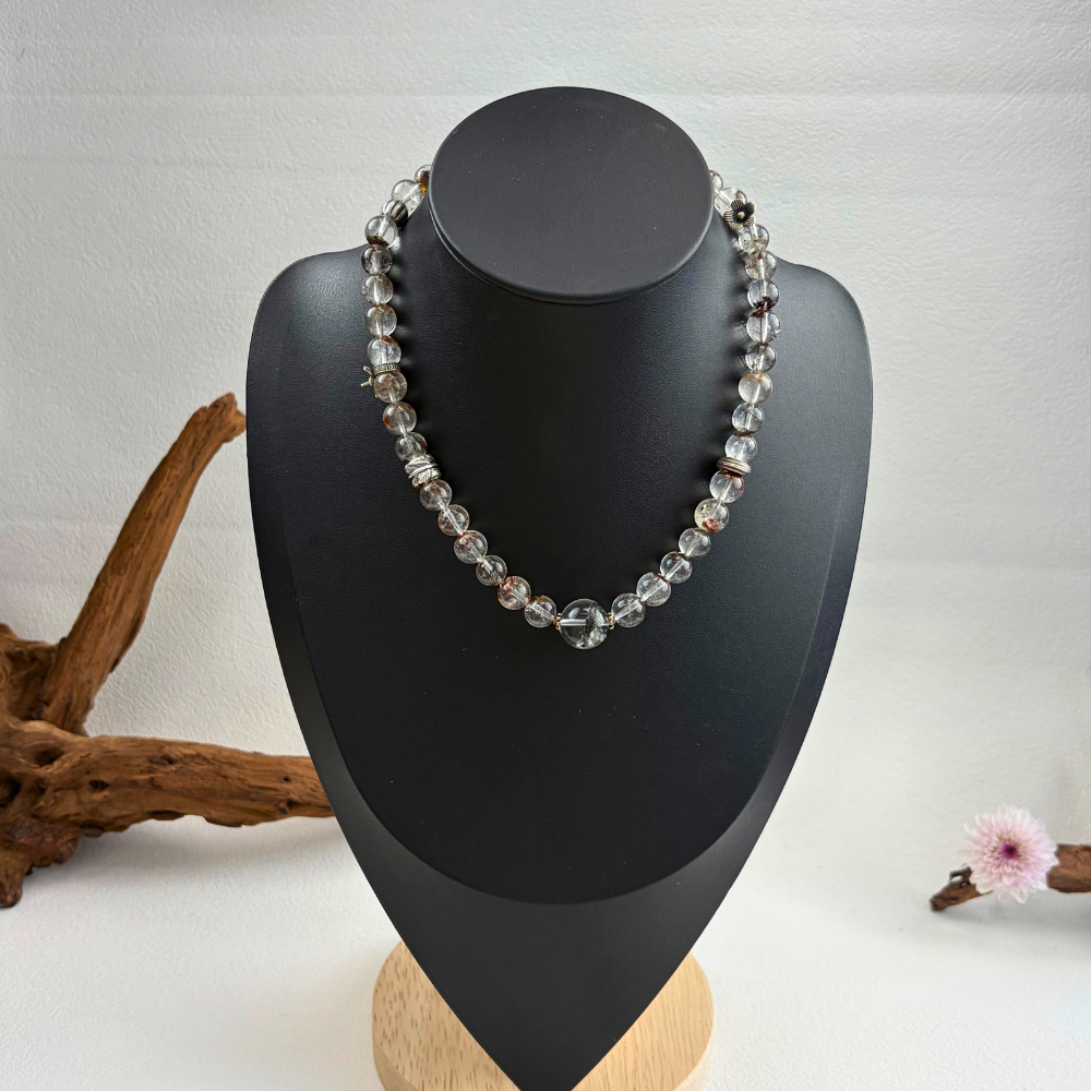 Green Phantom Quartz Silver Abundance Bracelet