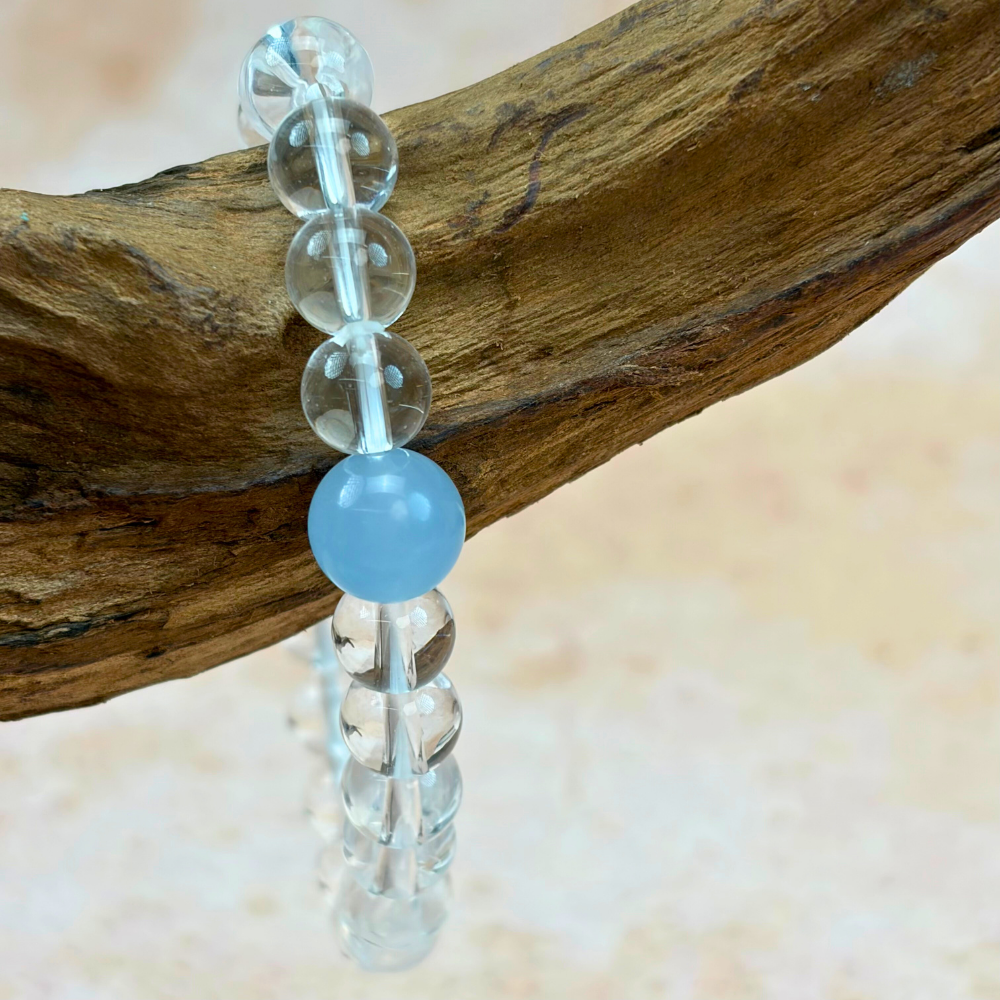 Clear Quartz Aquamarine Serenity Bracelet