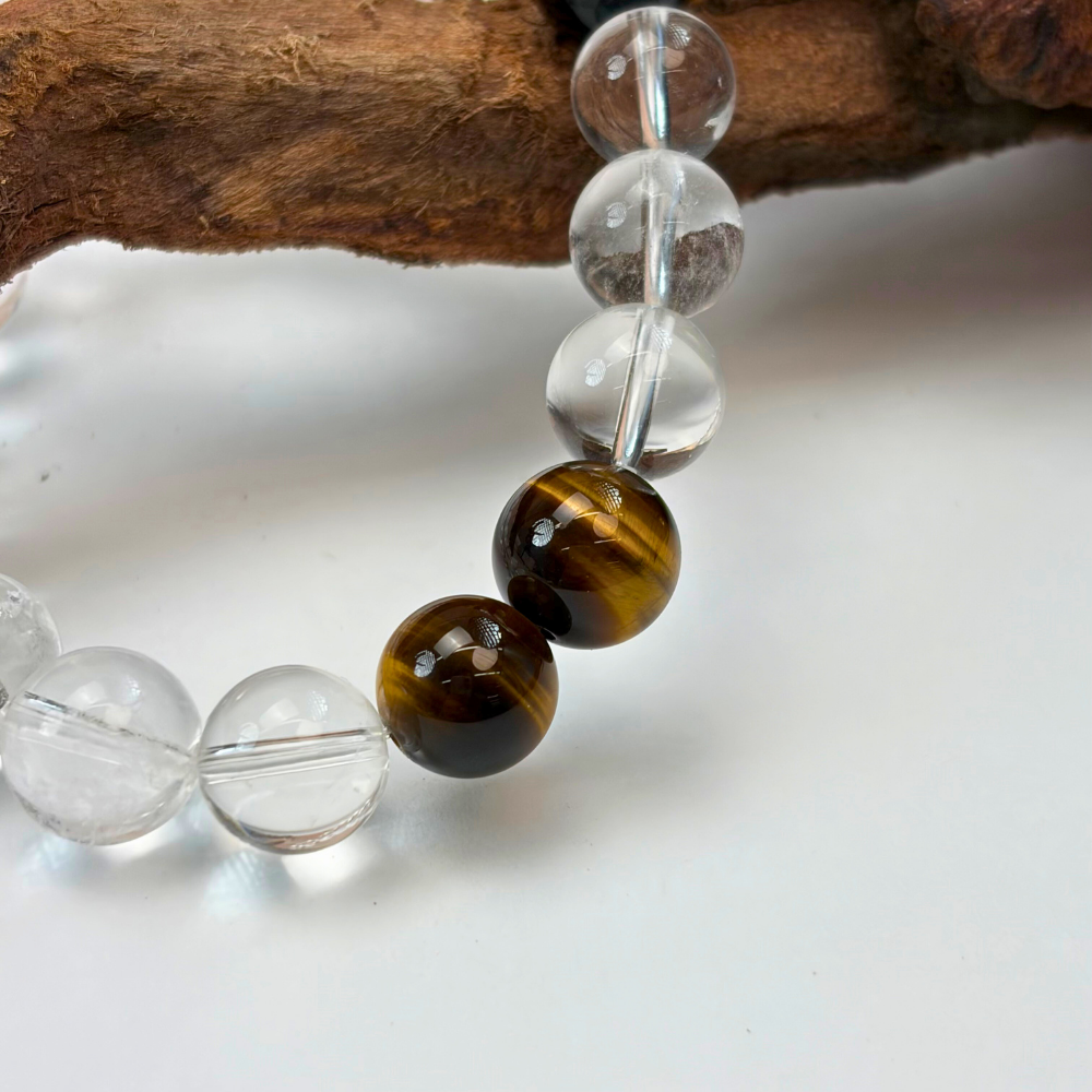 Tiger’s Eye Clear Quartz Clarity Bracelet