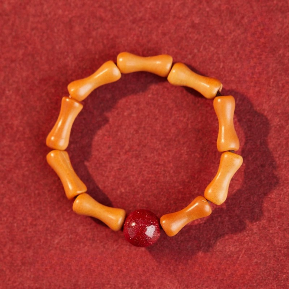 Cinnabar Olive Wood Bamboo Blessing Ring