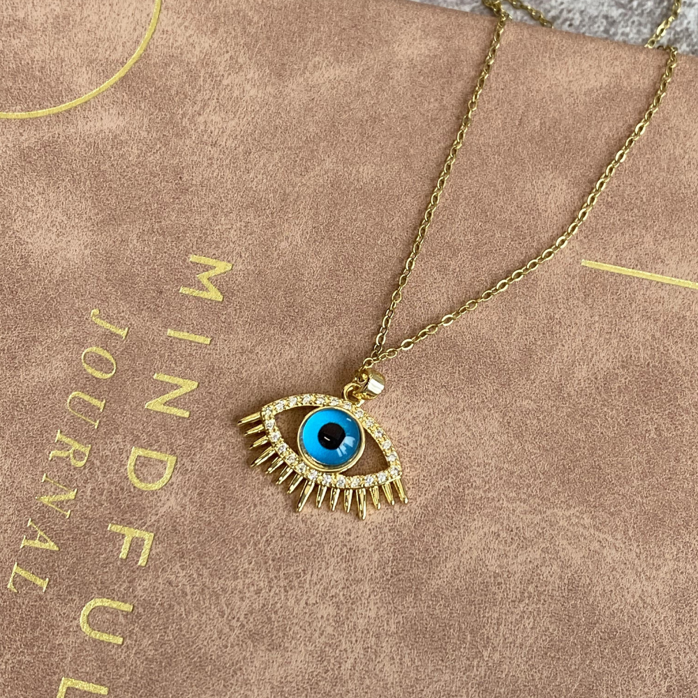 Blue Evil Eye Multi-Gem Protection Necklace