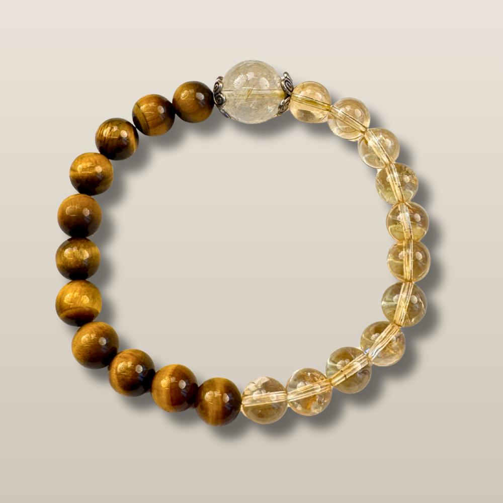 Rutilated Quartz Tiger’s Eye Abundance Bracelet