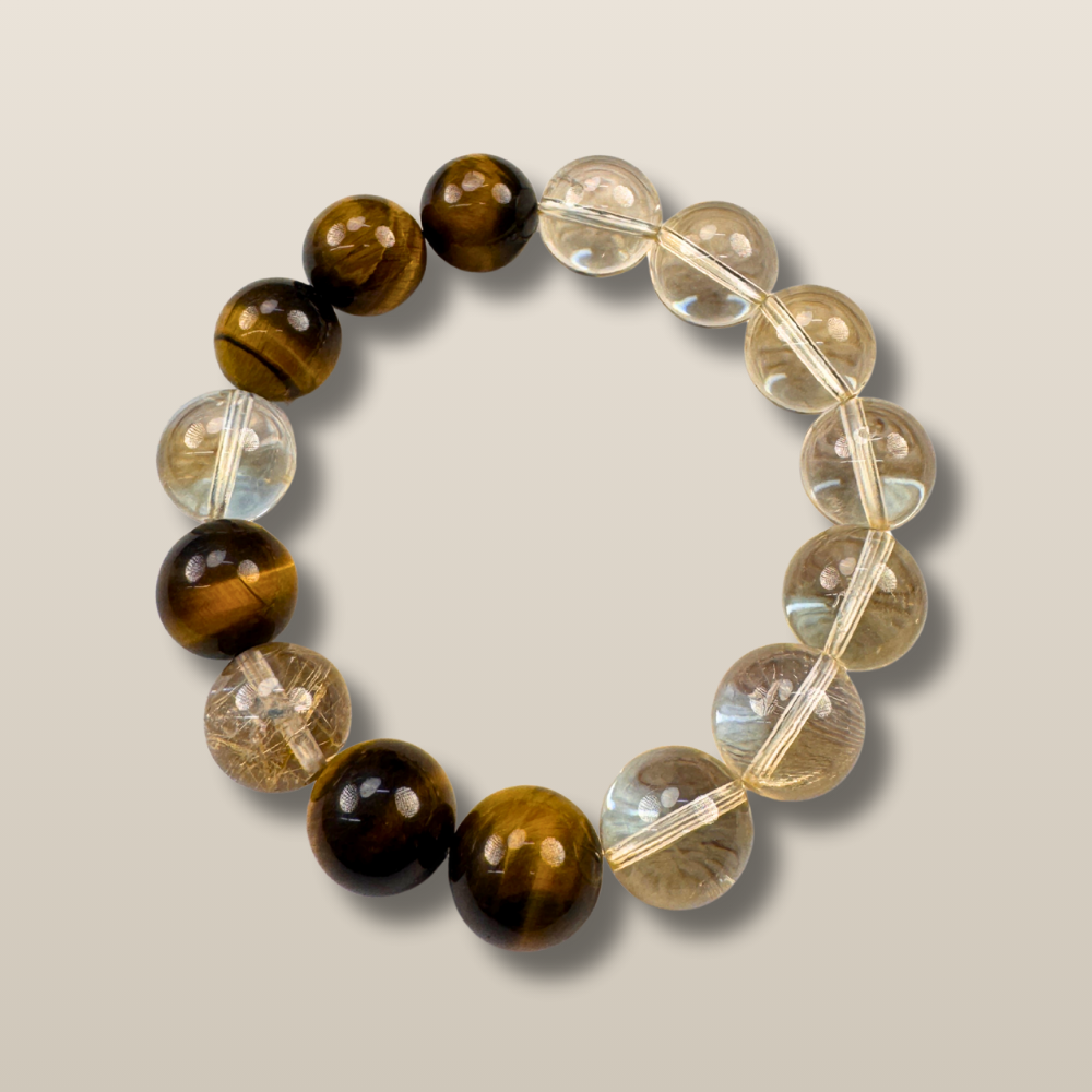 Tiger’s Eye Clear Quartz Protection Bracelet