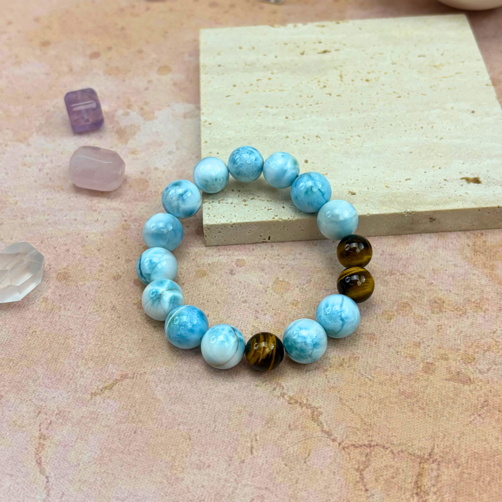 Larimar Tiger’s Eye Harmony Bracelet