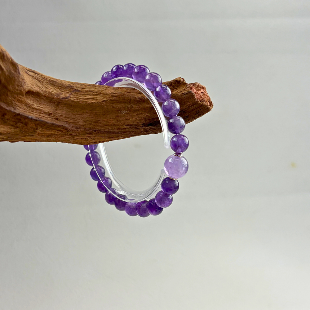 Amethyst Silver Serenity Balance Bracelet