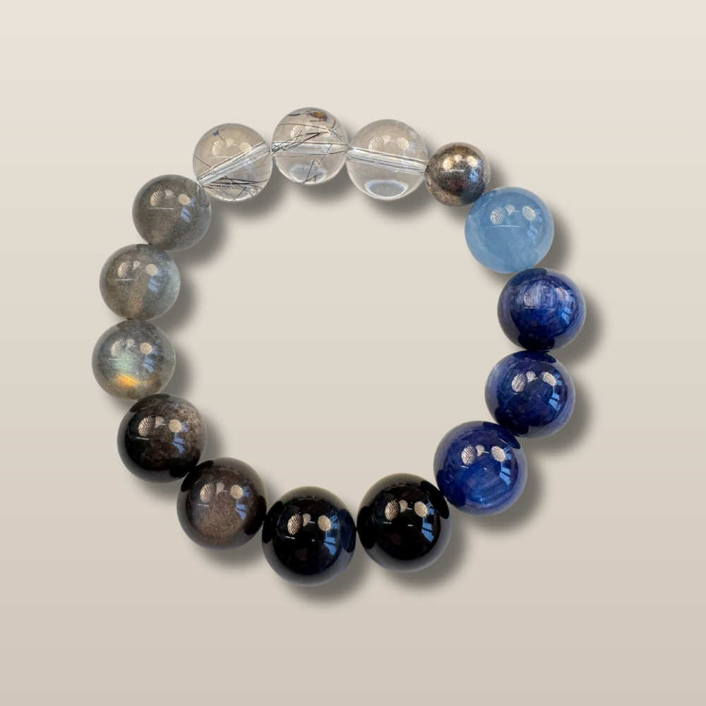 Aquamarine Labradorite Obsidian Balance Bracelet