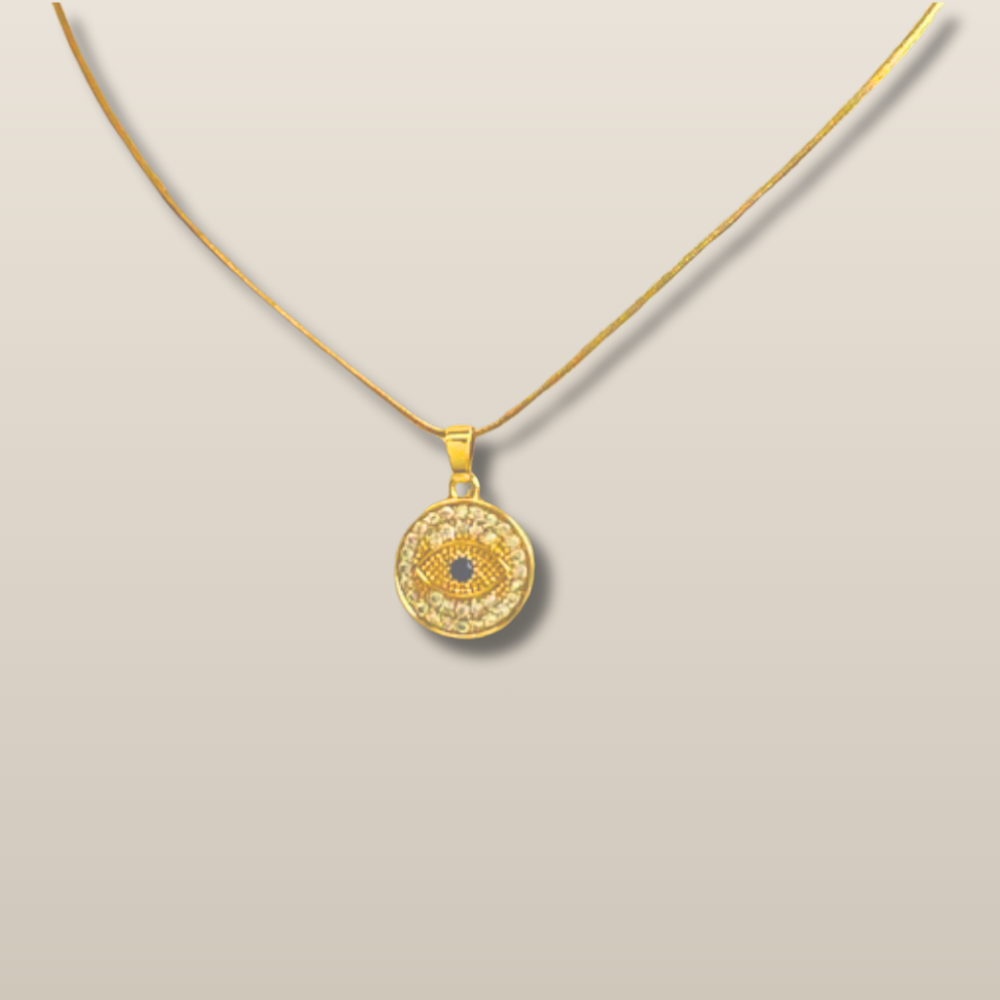 Black Evil Eye Clear Quartz Protection Necklace