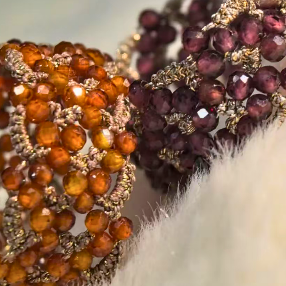 Handwoven Beads Metal Radiance Artisan Weave Ring