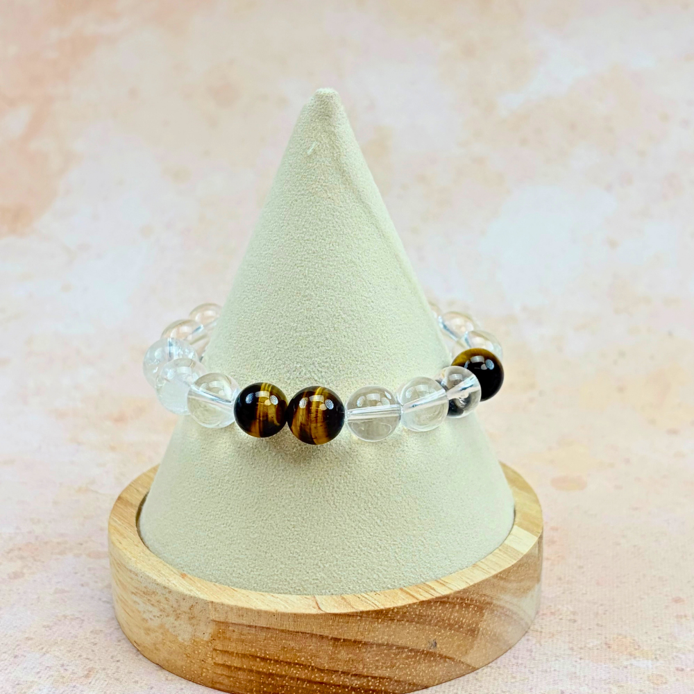 Tiger’s Eye Clear Quartz Clarity Bracelet