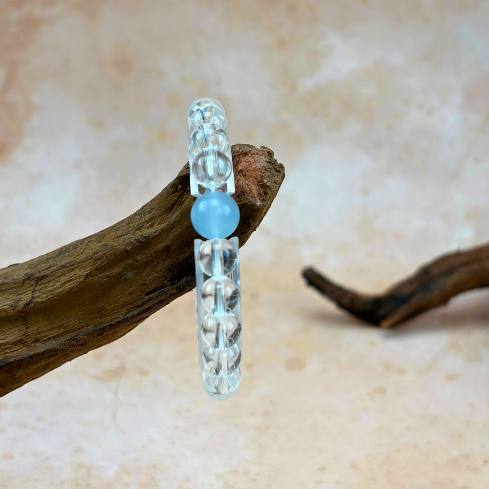 Clear Quartz Aquamarine Serenity Bracelet