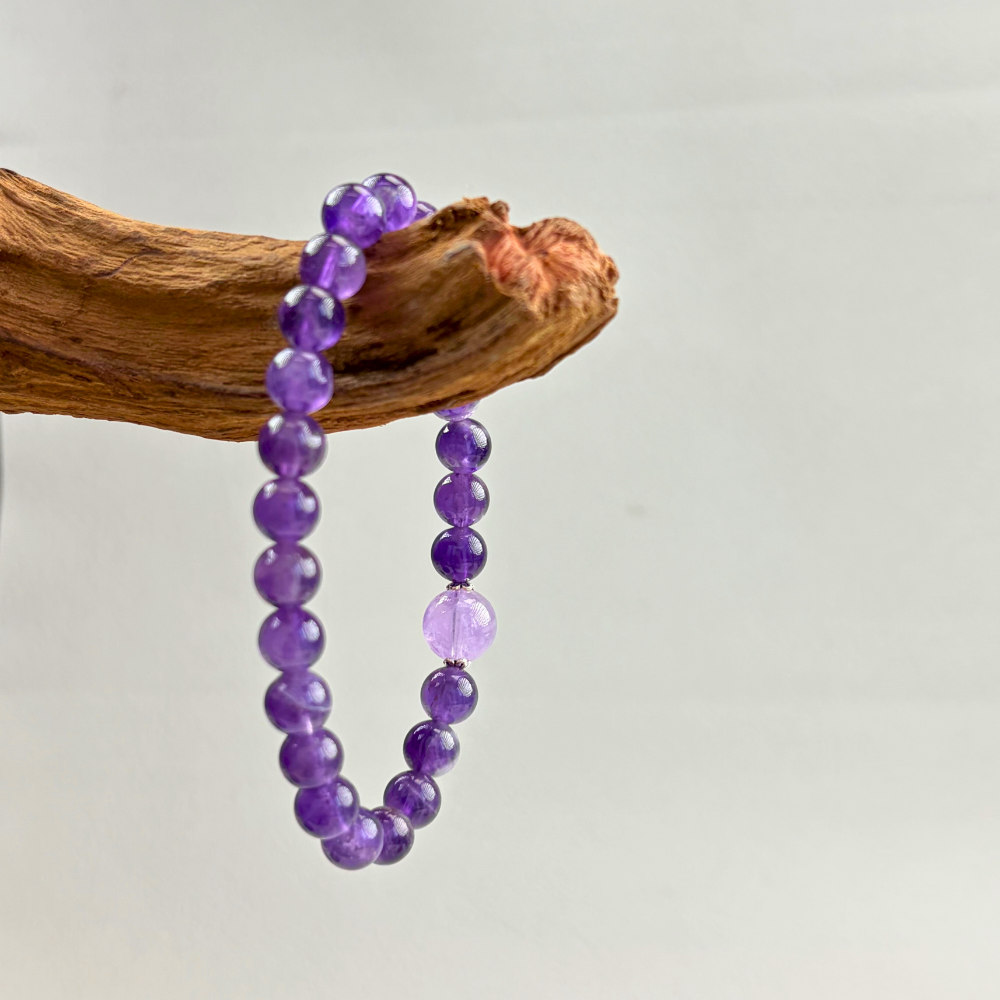 Amethyst Silver Serenity Balance Bracelet