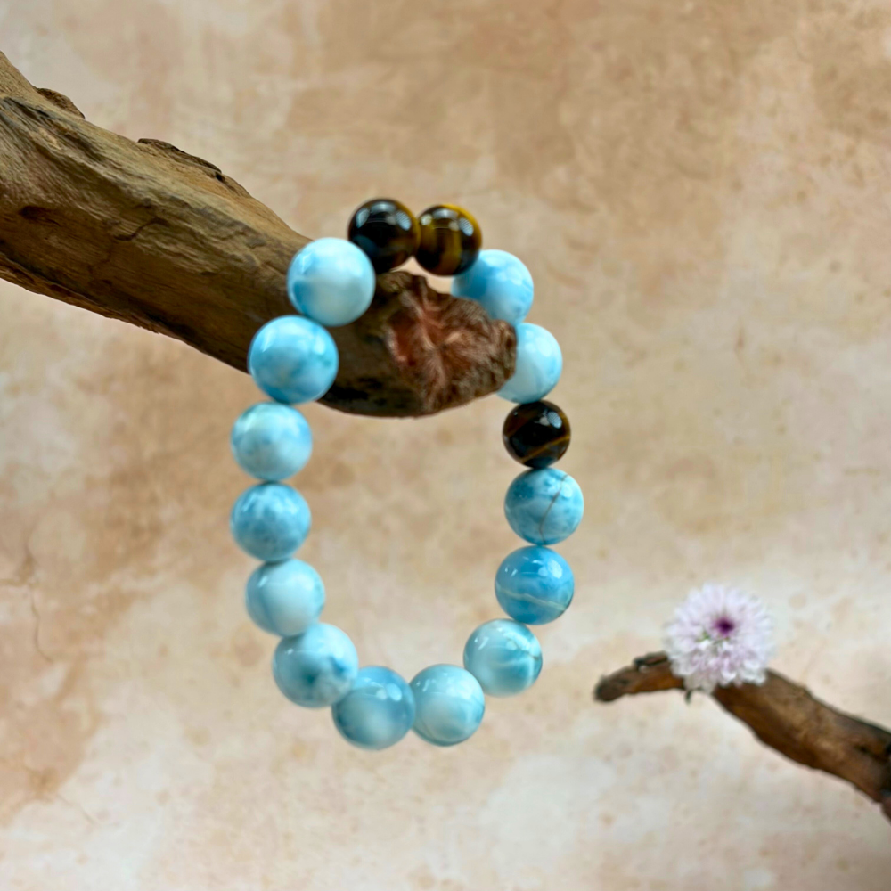 Larimar Tiger’s Eye Harmony Bracelet