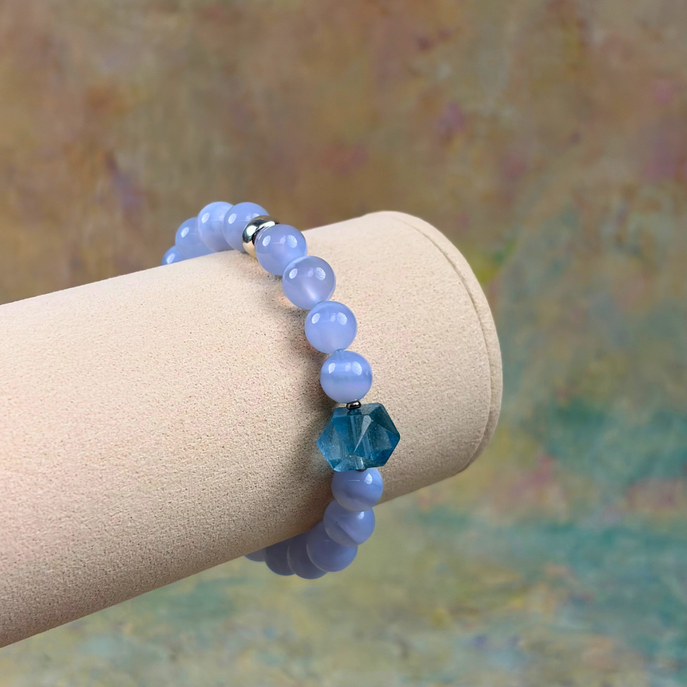 Blue Lace Agate Aquamarine Harmony Bracelet