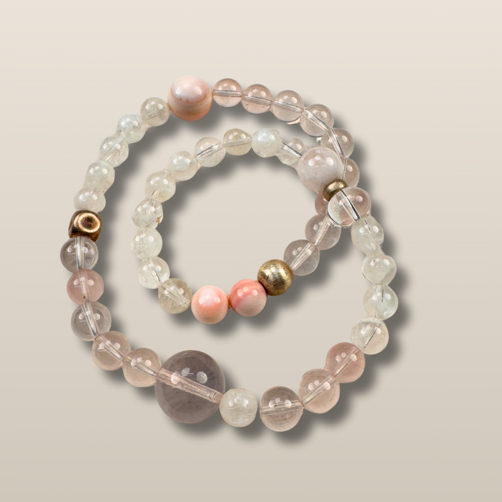 Rose Quartz Clear Quartz Agate Harmony Bracelet
