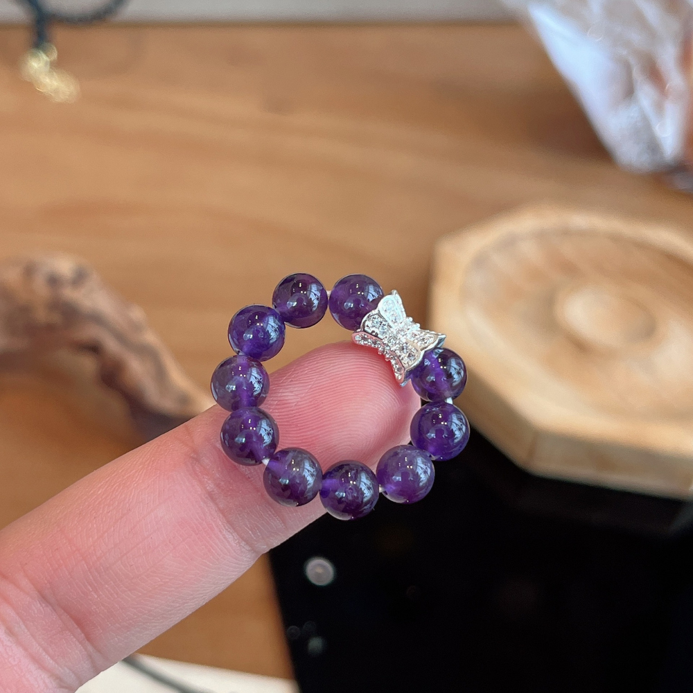 Amethyst Silver Serenity Balance Ring