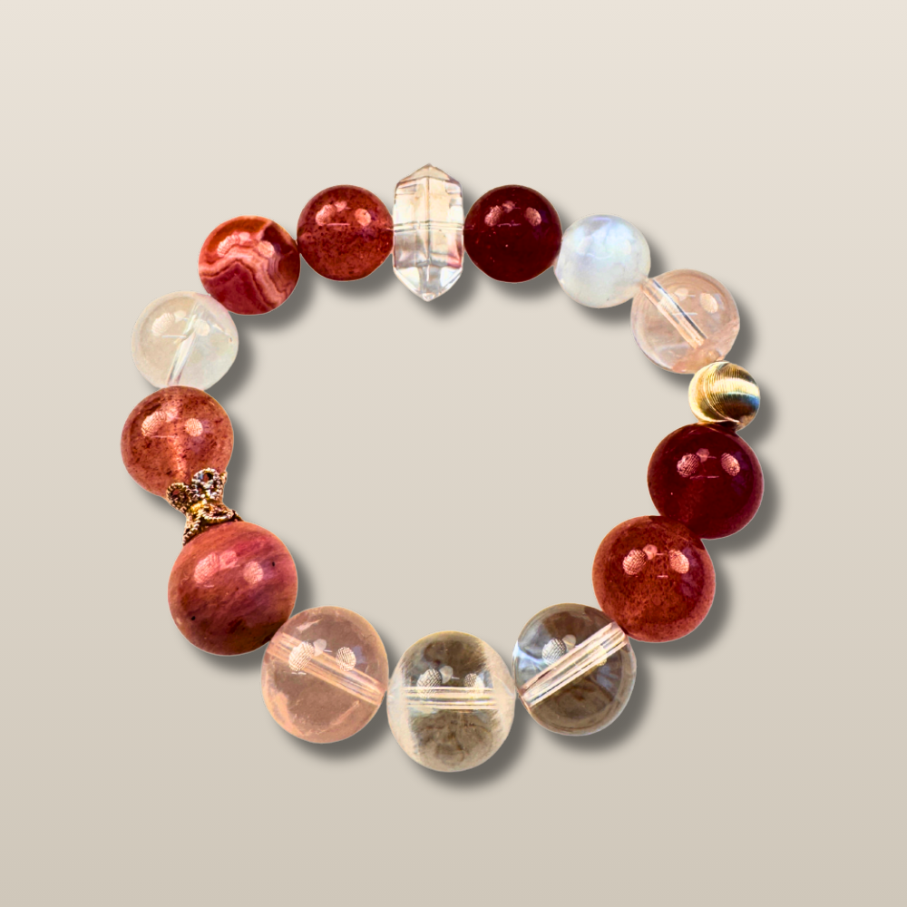 Strawberry Quartz Rose Quartz Love Bracelet