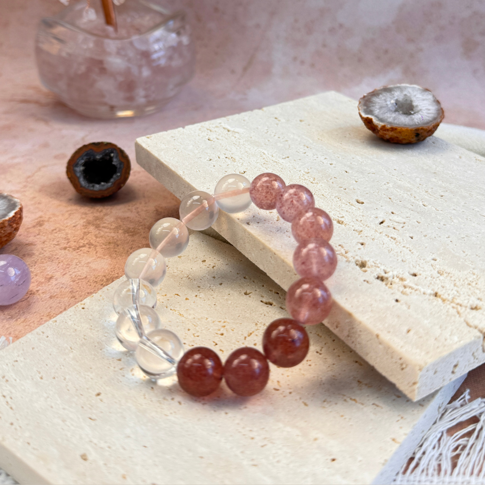 Strawberry Quartz Rose Quartz Harmony Bracelet