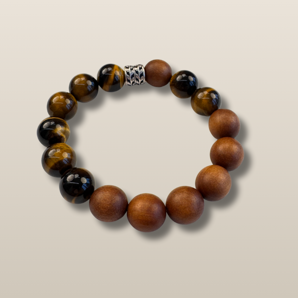 Tiger’s Eye Sandalwood Strength Balance Bracelet