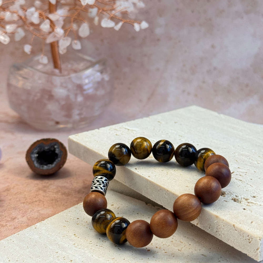 Tiger’s Eye Sandalwood Strength Balance Bracelet