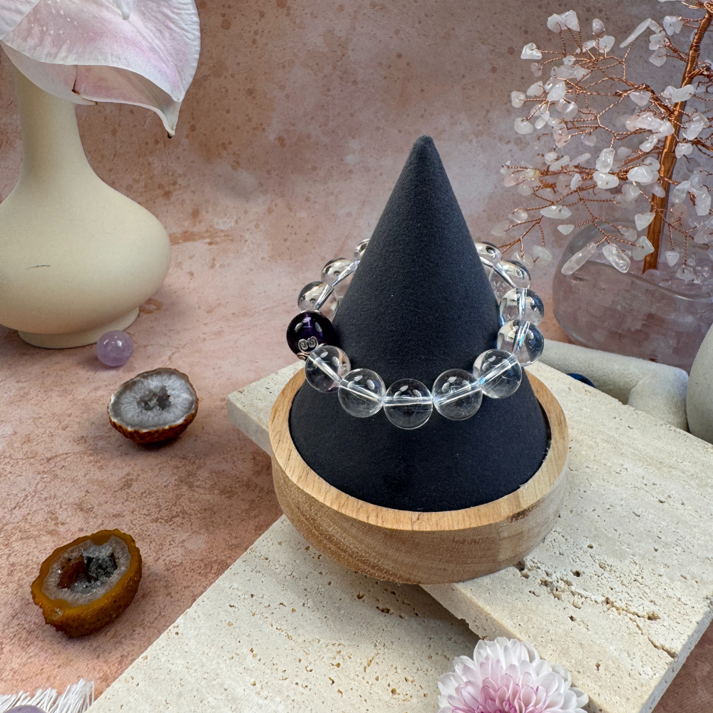 Amethyst Smoky Quartz Protection Bracelet