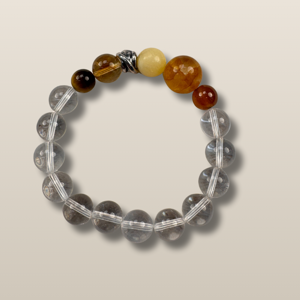 Citrine Tiger Eye Smoky Quartz Abundance Bracelet