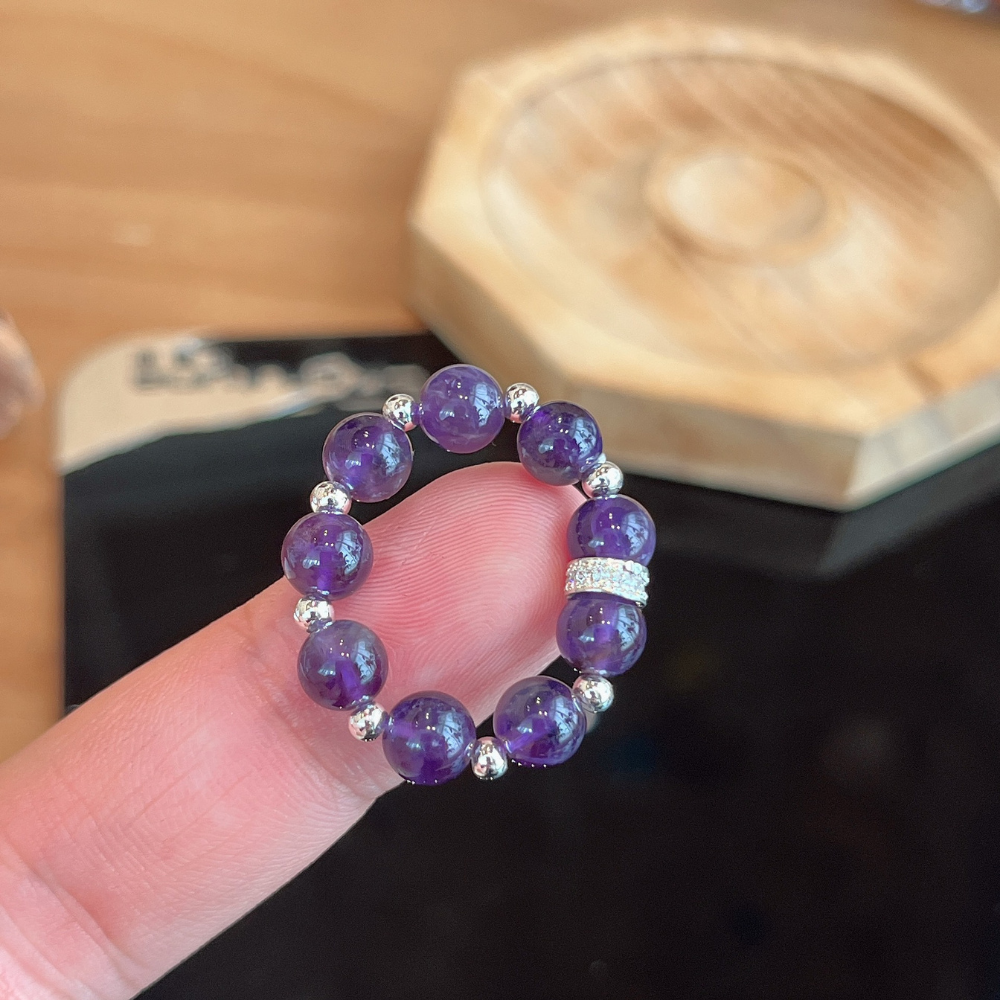 Amethyst Silver Serenity Balance Ring