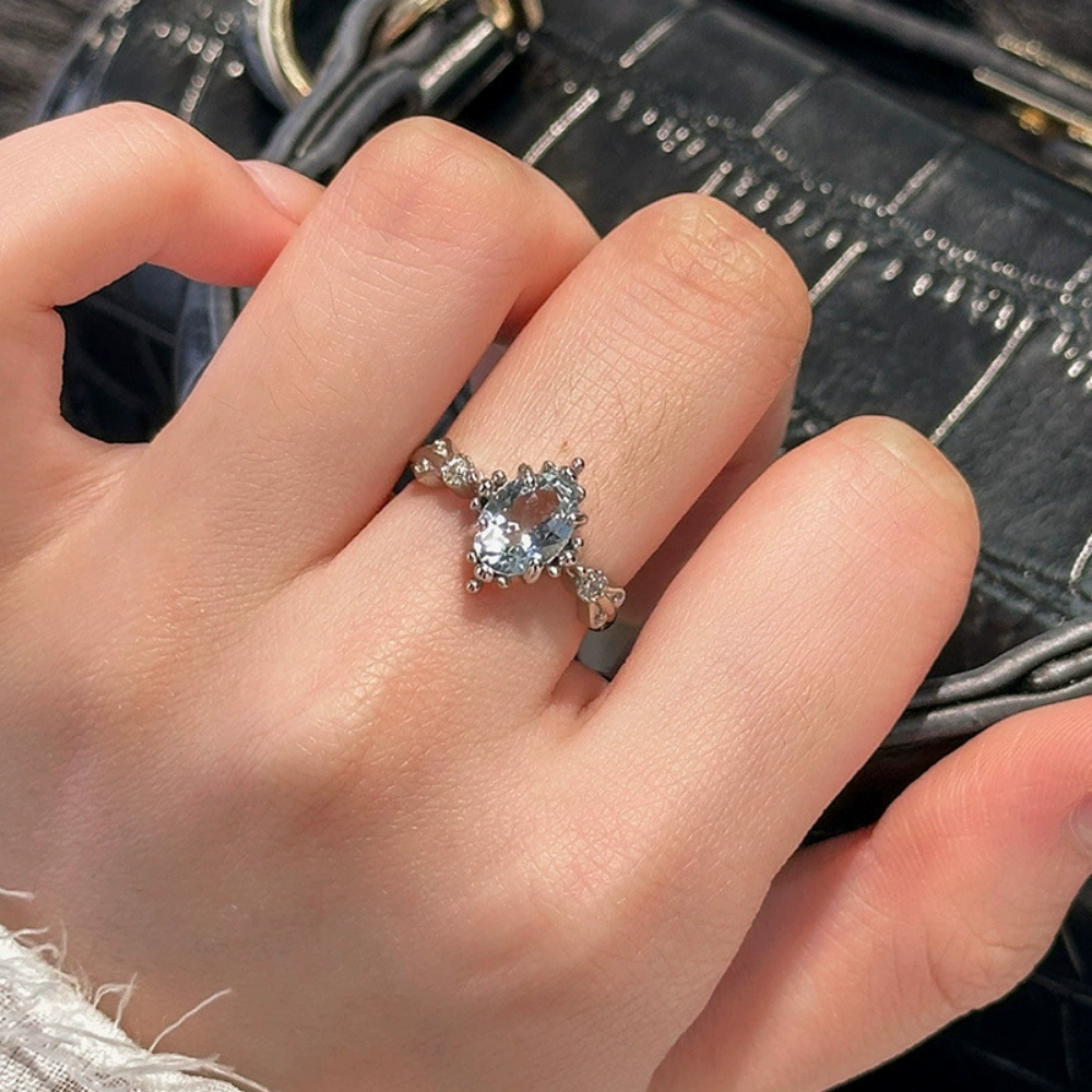 Aquamarine Crownlight Adjustable Ring