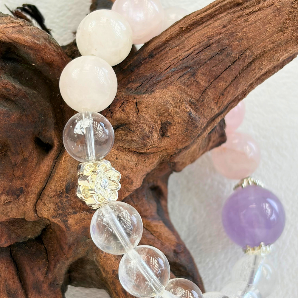 Amethyst Rose Quartz Clear Quartz Serenity Bracelet
