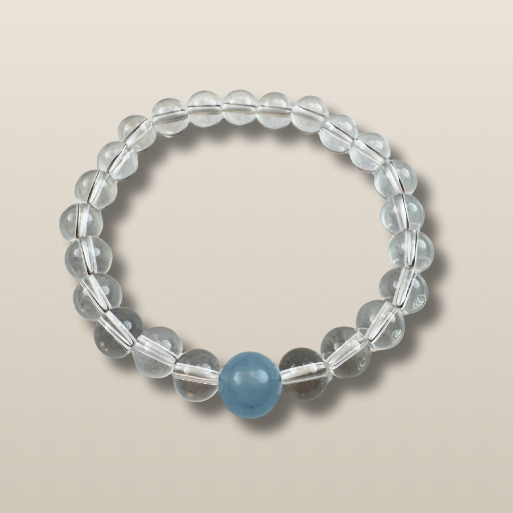 Clear Quartz Aquamarine Serenity Bracelet