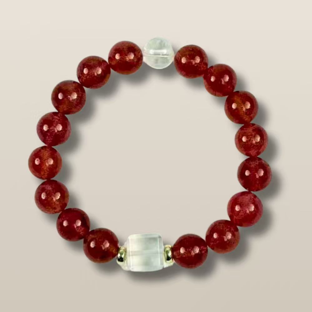 Strawberry Quartz Clear Quartz Harmony Bracelet