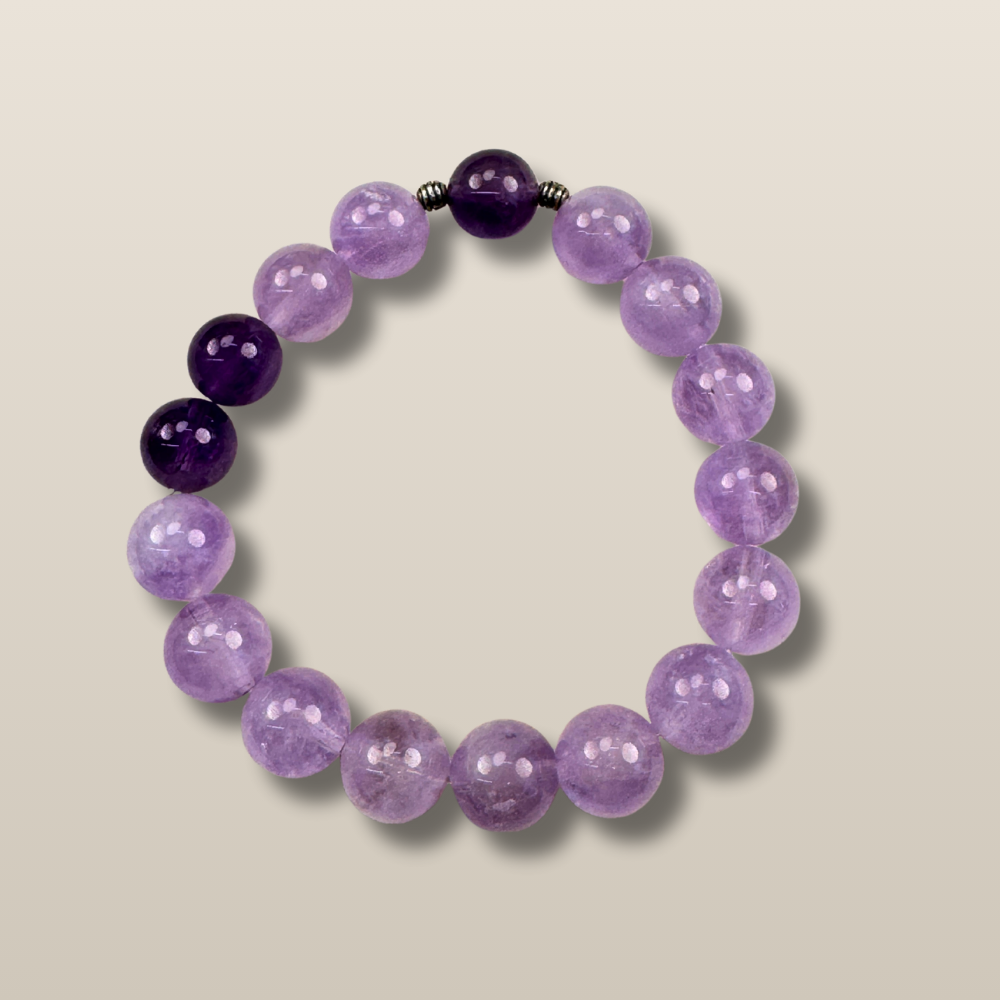Amethyst Lavender Quartz Clarity Healing Bracelet