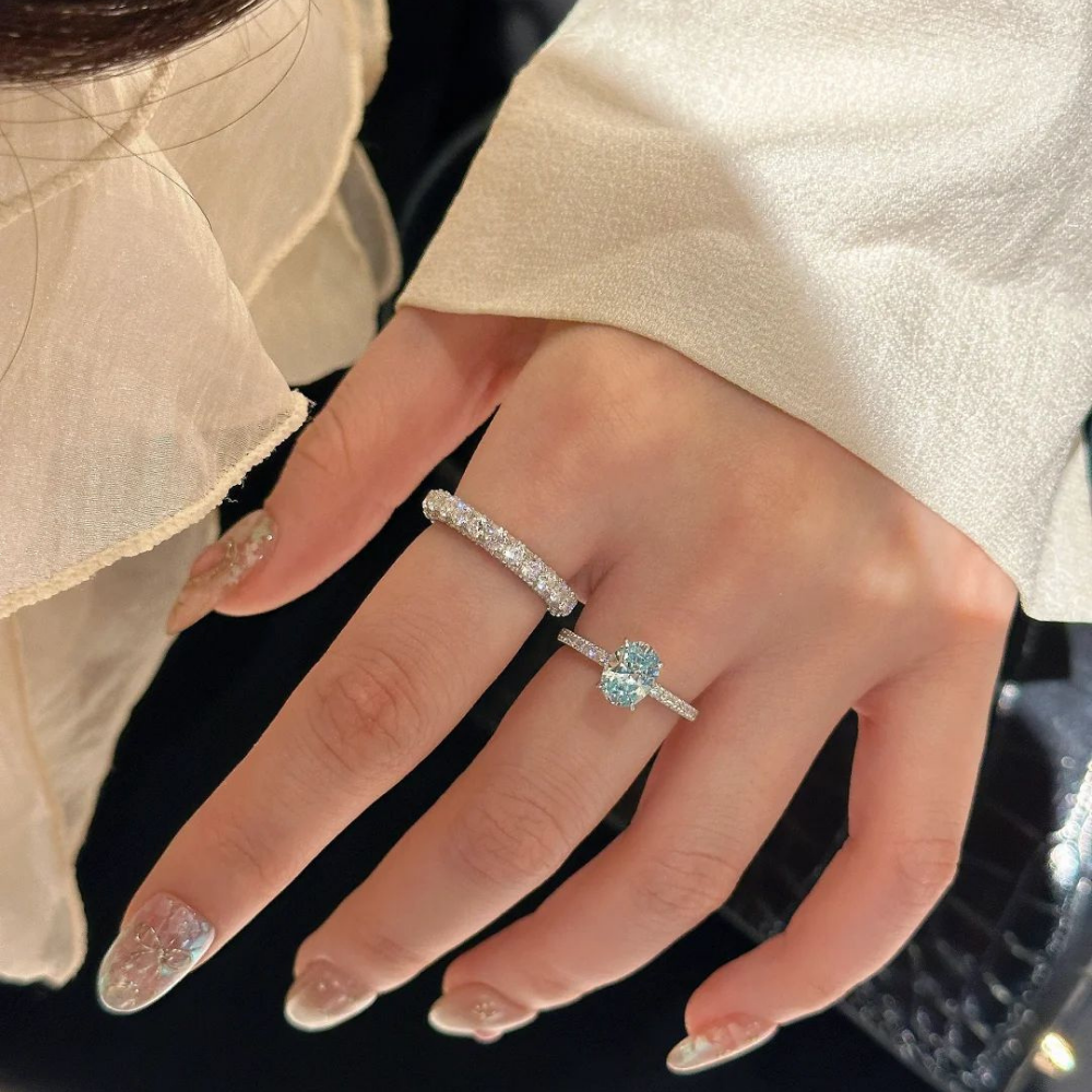 Aquamarine Silver Twist Serenity Healing Ring