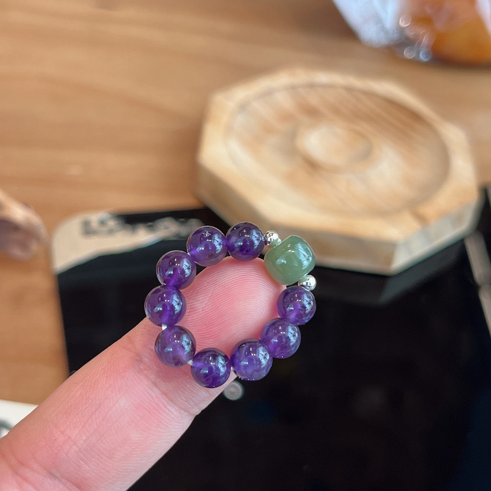 Amethyst Silver Serenity Balance Ring