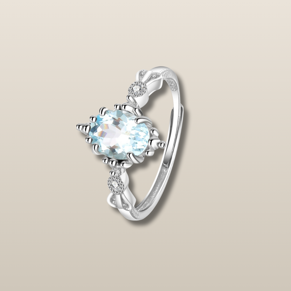 Aquamarine Crownlight Adjustable Ring