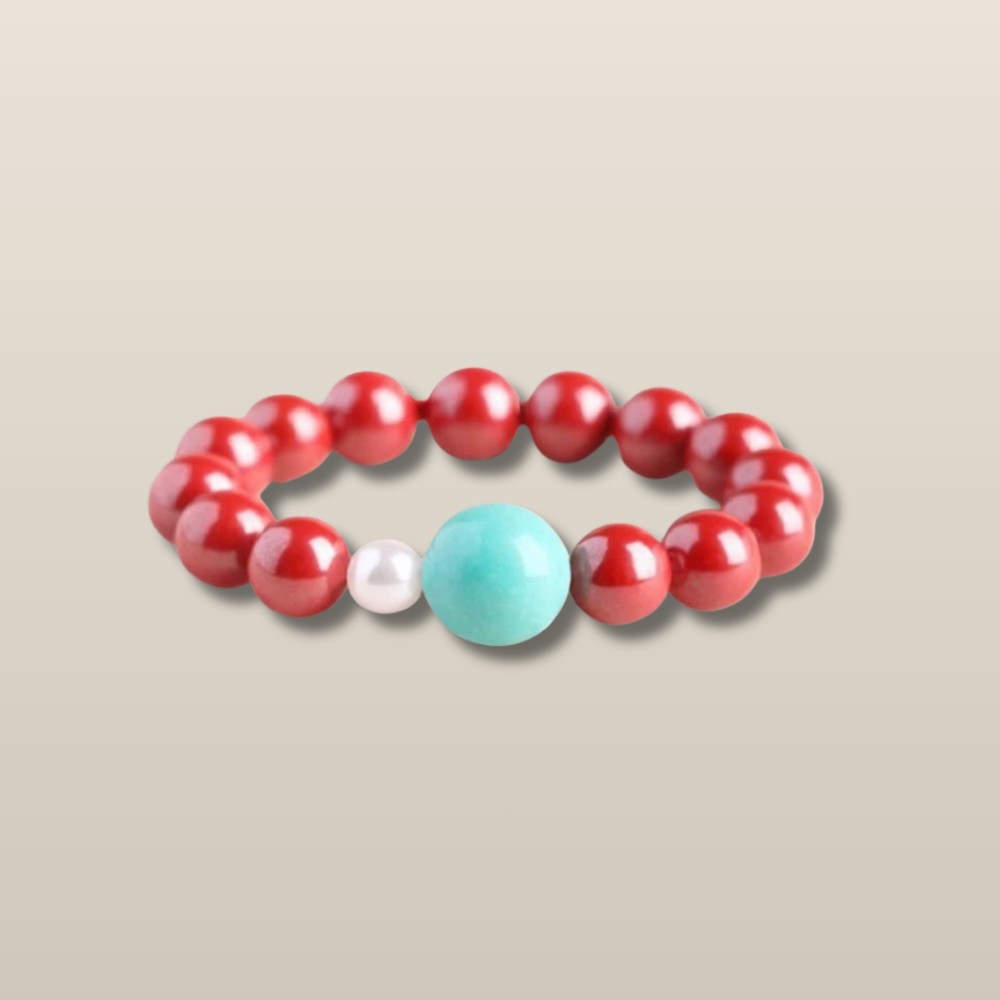 Turquoise Cinnabar Harmony Blessing Ring