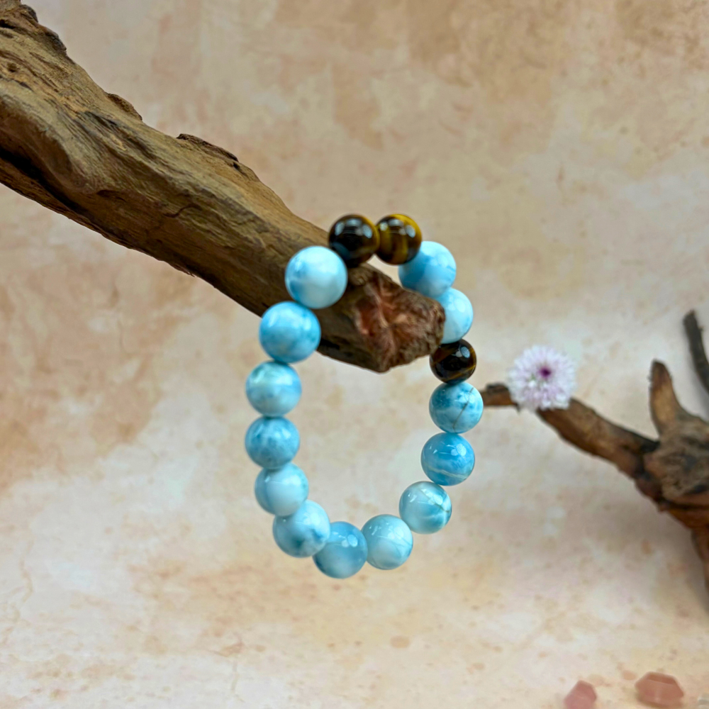 Larimar Tiger’s Eye Harmony Bracelet
