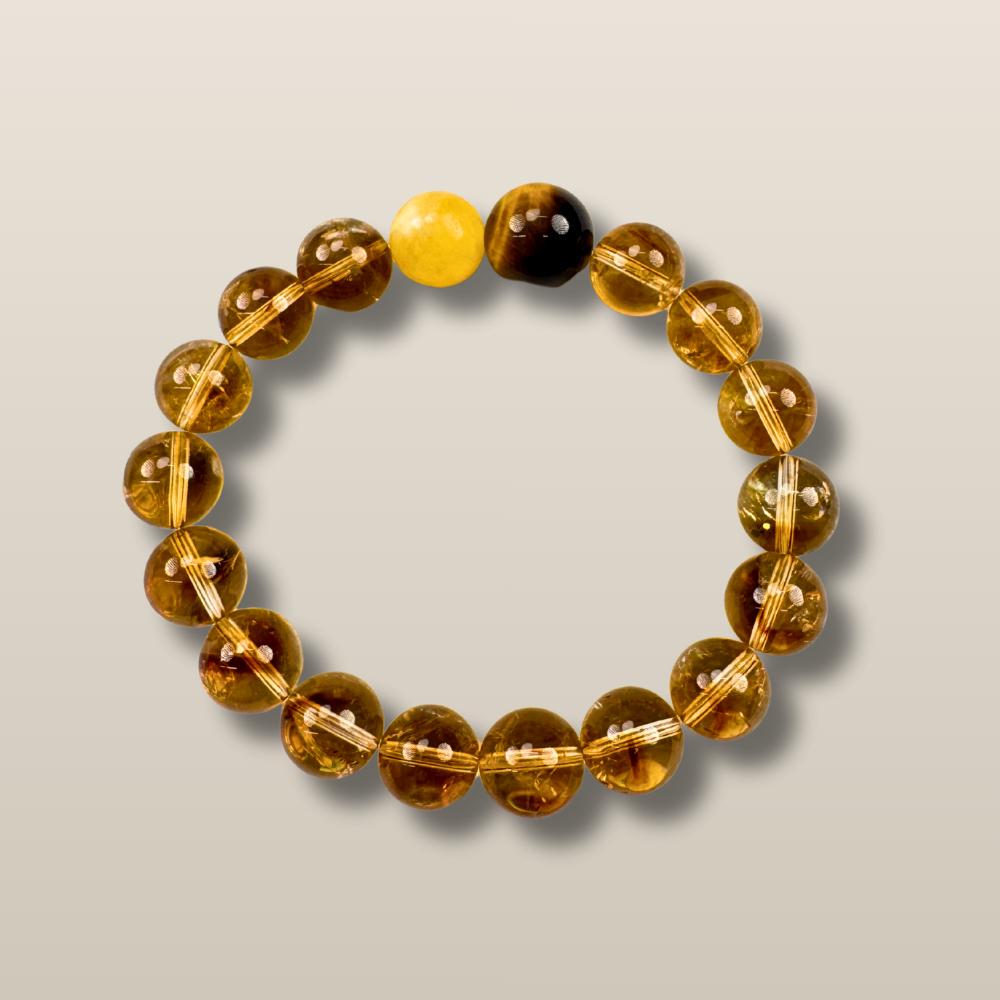 Golden Rutilated Quartz Tiger Eye Abundance Bracelet