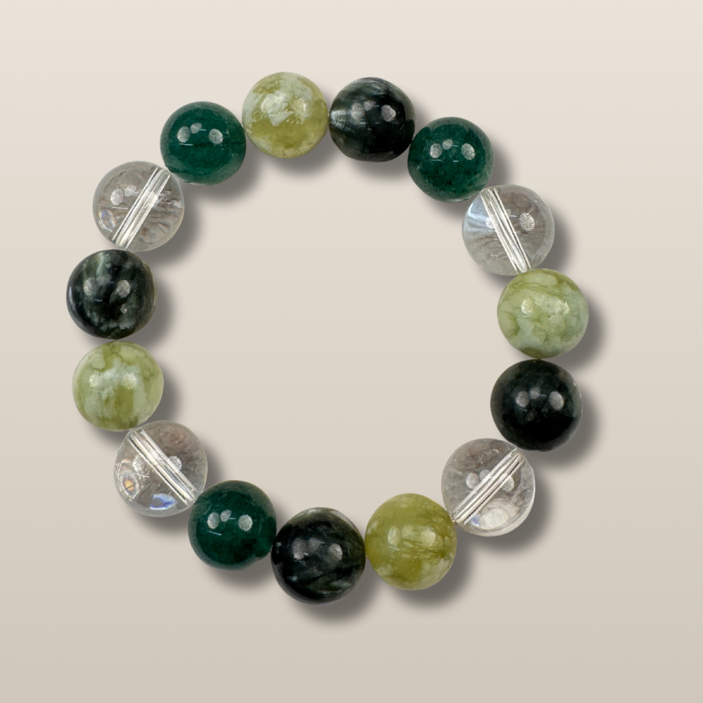 Green Jade Moss Agate Abundance Bracelet