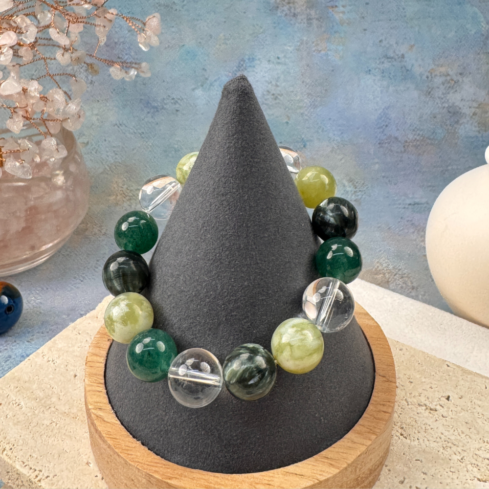 Green Jade Moss Agate Abundance Bracelet