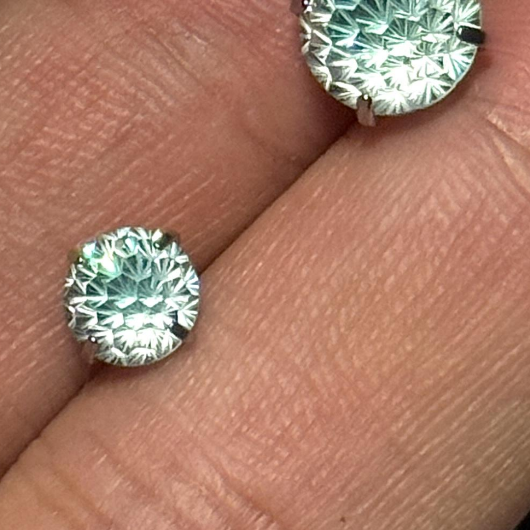 Fireworks Faceted Color-Shift Diamond Earrings