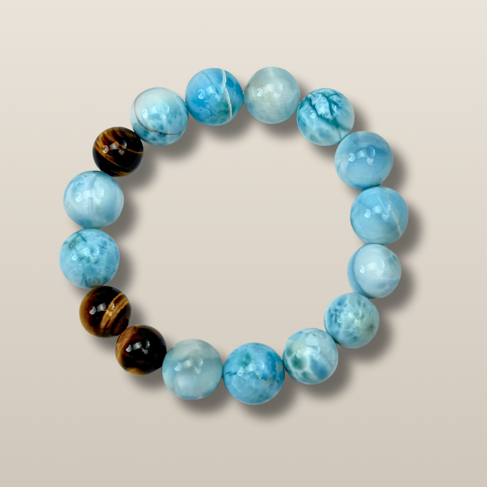 Larimar Tiger’s Eye Harmony Bracelet