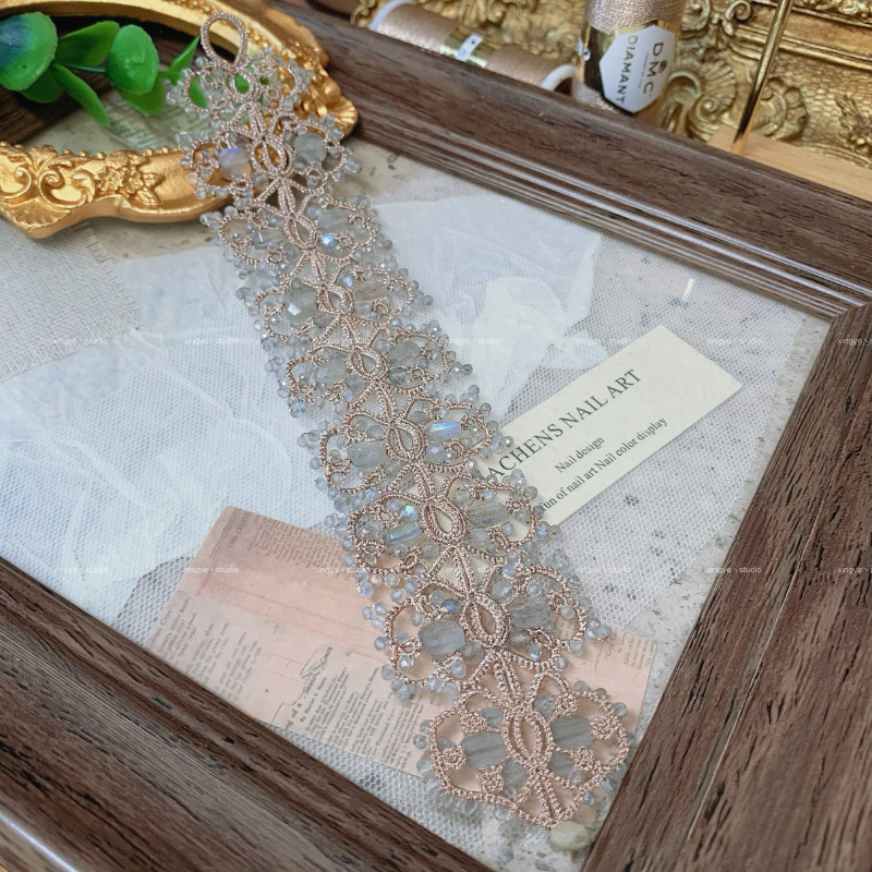 Handcrafted Labradorite Tatting Bracelet | Bespoke Celestial Jewelry for Her