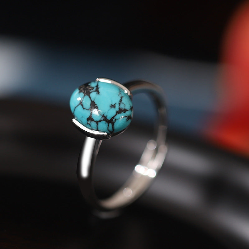 Red Agate Turquoise Gold Silver Protection Ring