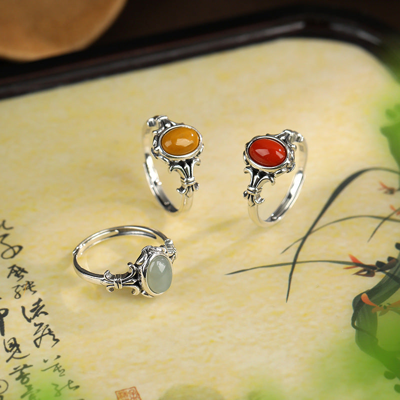 Hetian Jade Pietersite Harmony Protection Ring