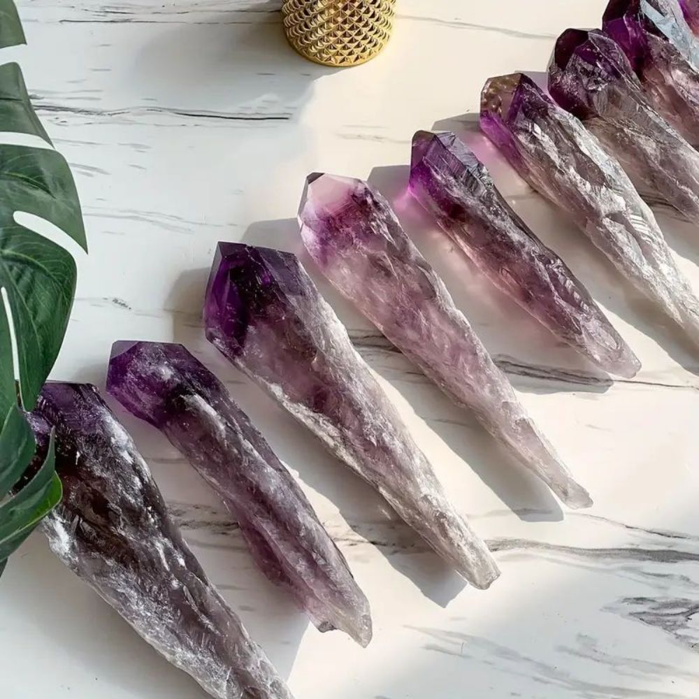Amethyst Healing Energy Crystal Wand Decor