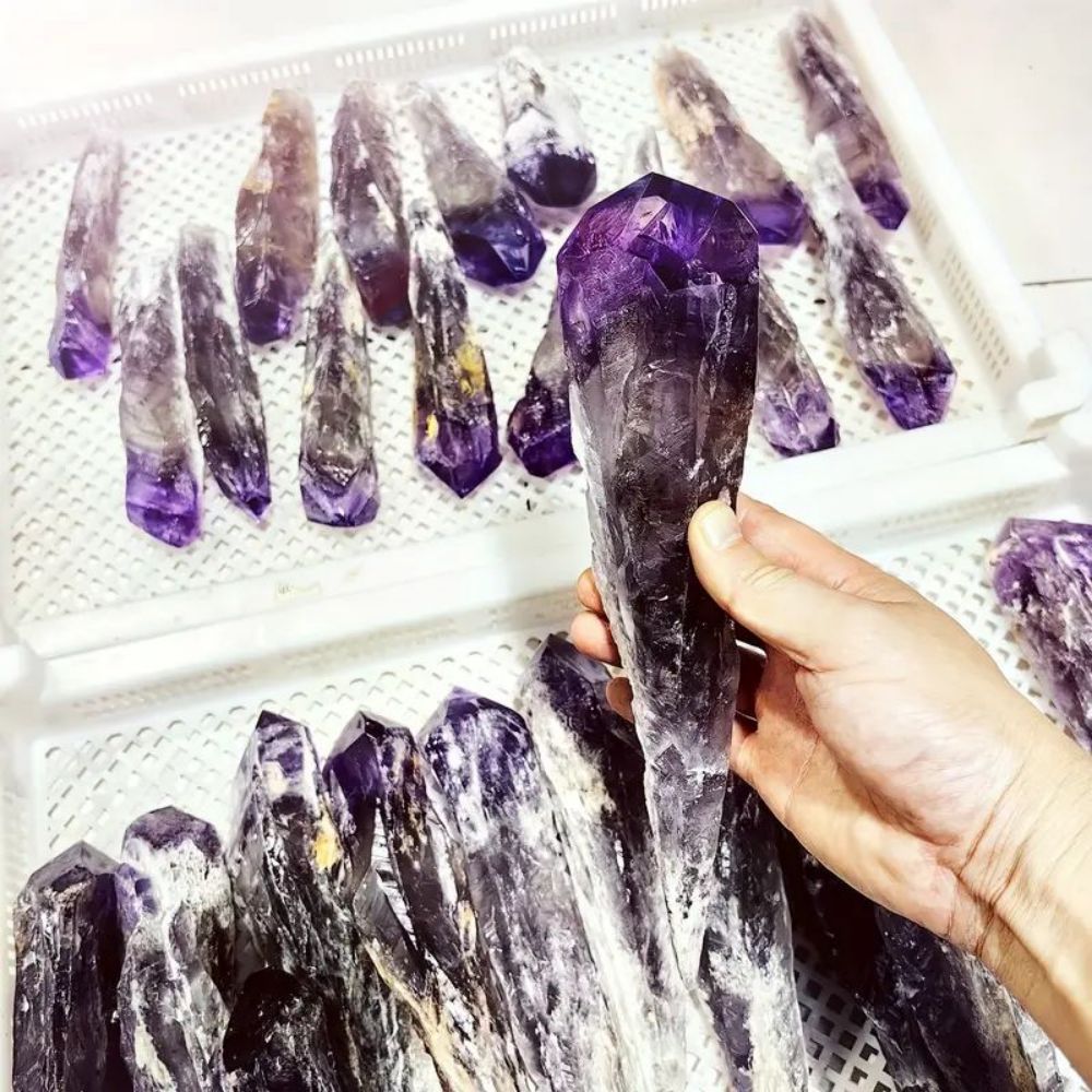Amethyst Healing Energy Crystal Wand Decor