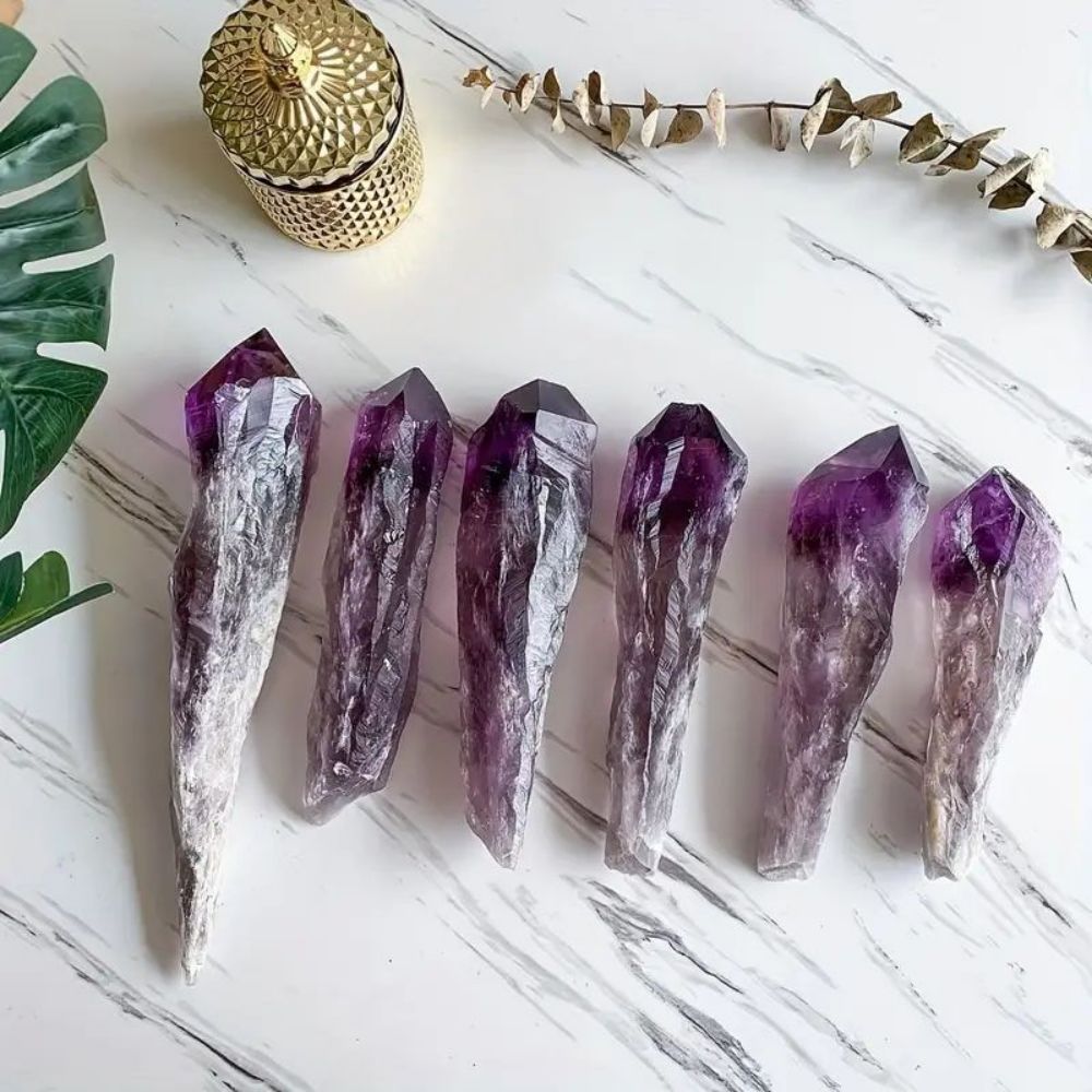 Amethyst Healing Energy Crystal Wand Decor