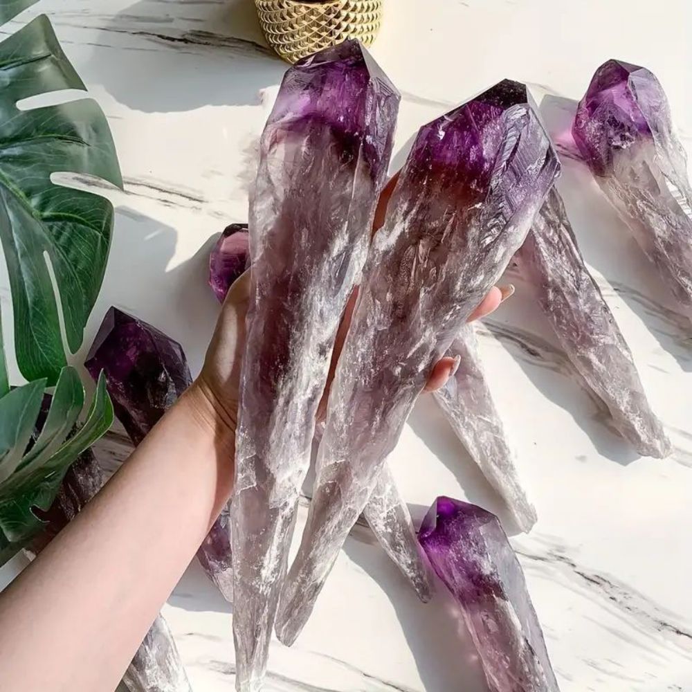 Amethyst Healing Energy Crystal Wand Decor